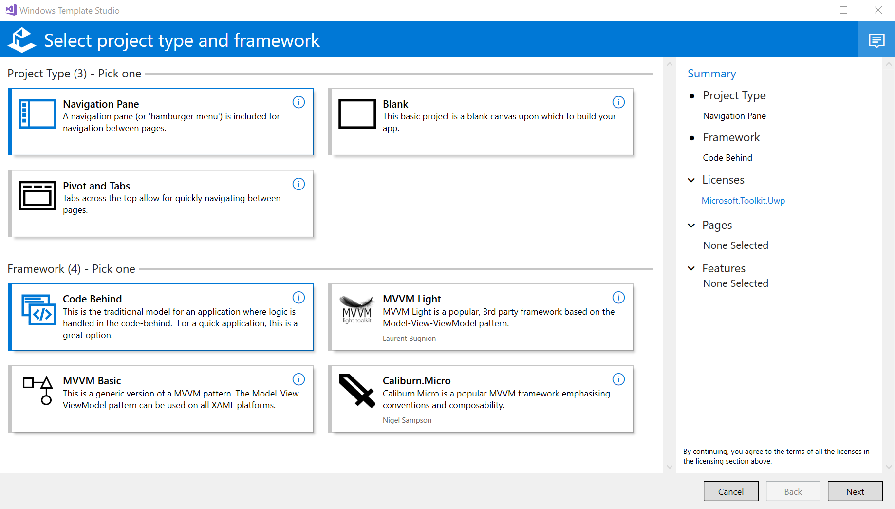 New Update to Windows Template Studio