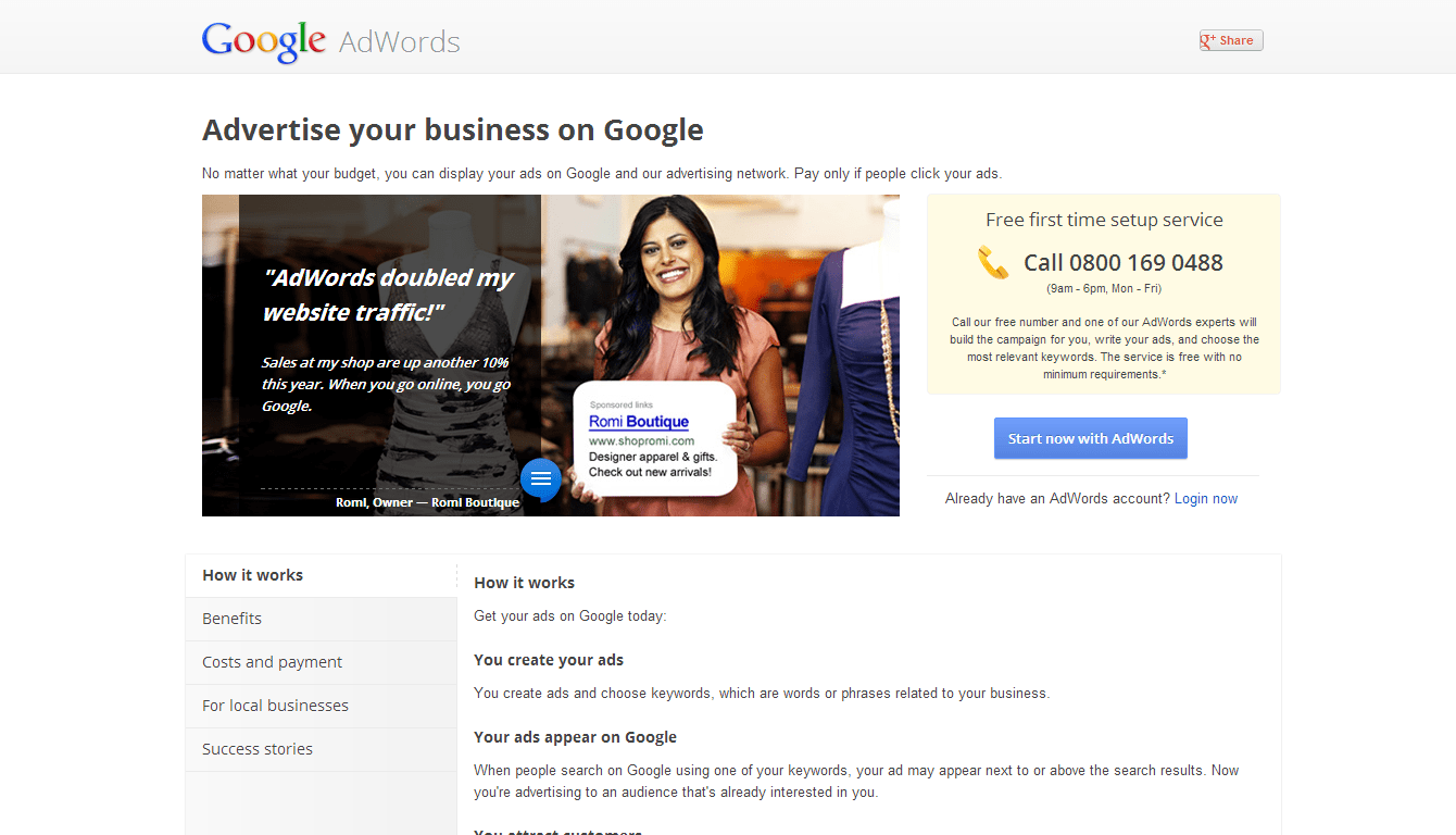 Google Display Ads and Landing Pages